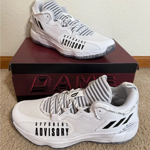 Adidas Dame 7 EXTPLY Advisory Basketball Shoes Men's White Sneakers H68990 - Picture 2 of 9